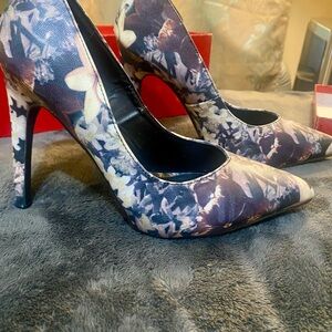 Floral Heels Pumps Casual Cocktail Summer - Size 8!